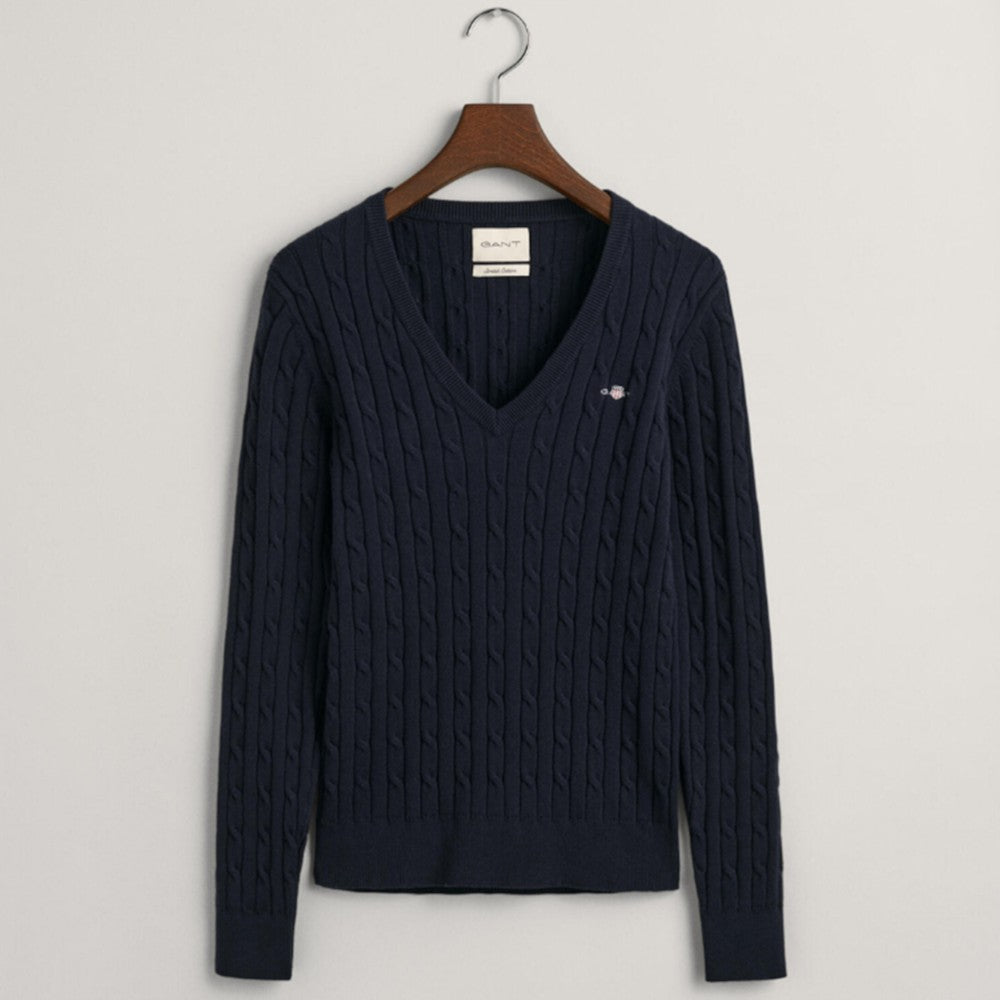 Xhemper GANT STRETCH COTTON CABLE V-NECK