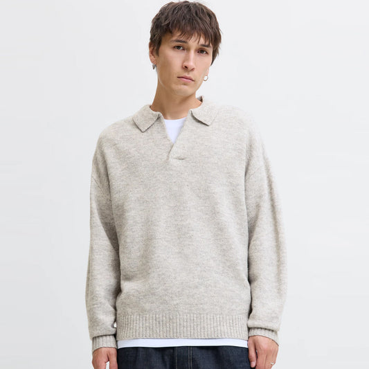 Bluzë JACK & JONES JJSOHO OLLIE KNIT SPLIT NECK LN