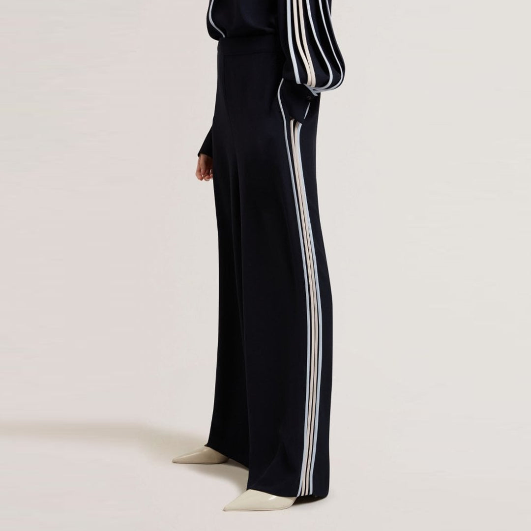 Pantallona TED BAKER Piping Detail Wide Leg Crepe