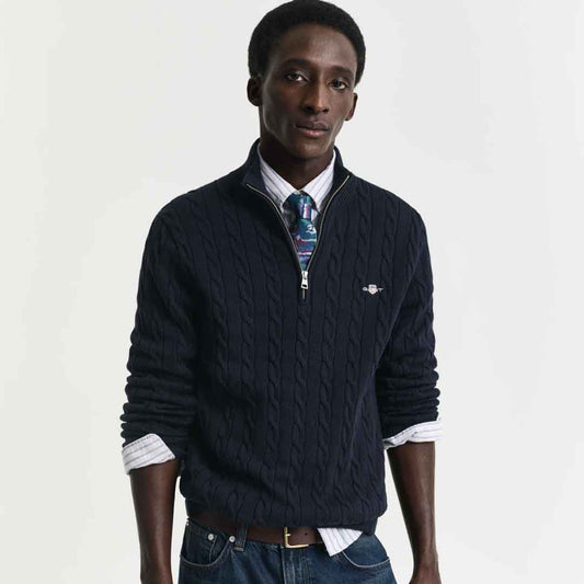 Xhemper GANT COTTON CABLE HALF ZIP