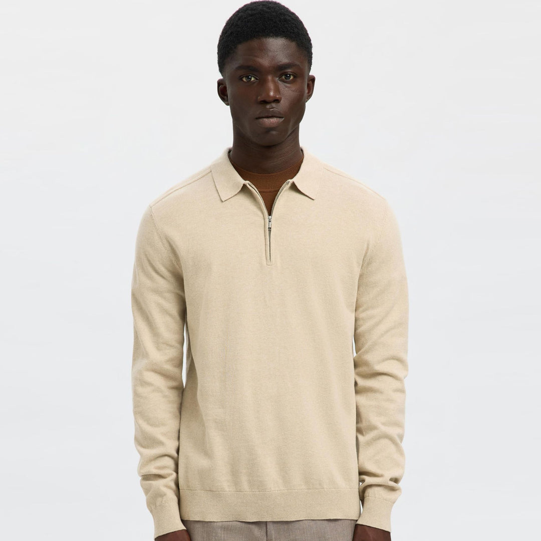 Bluzë SELECTED SLHBERG LS HALF ZIP POLO NOOS