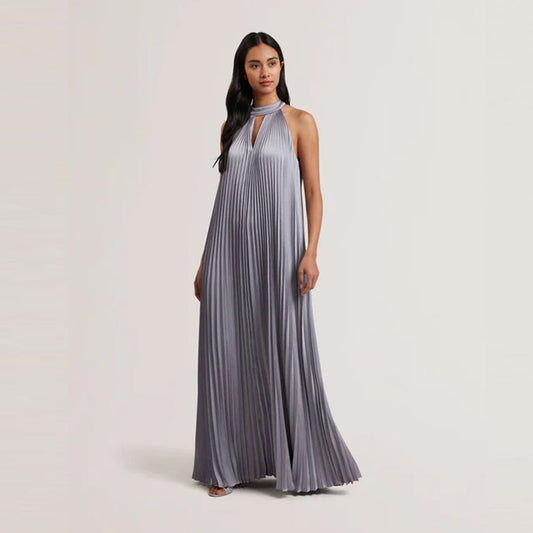 Fustan TED BAKER Pleated V-neck Maxi Dress