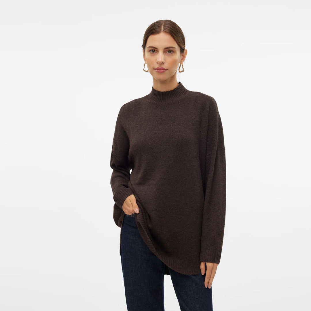 Bluzë VERO MODA VMPLAZA LS HIGHNCK LONG PULLOVER G