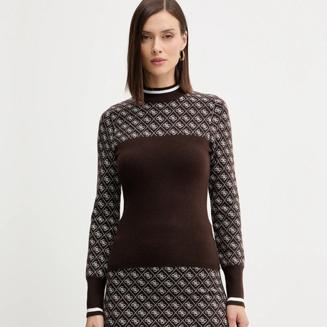 Bluzë GUESS LS MOCK NECK AUBREY 4G SWTR