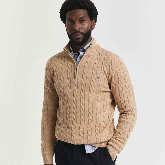 Xhemper GANT COTTON CABLE HALF ZIP