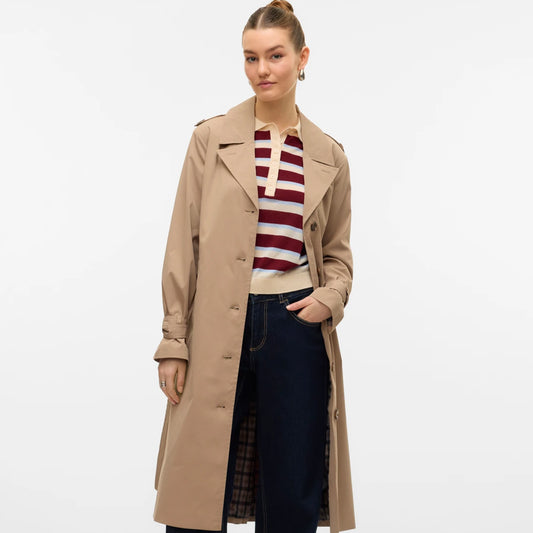 Palltë VERO MODA VMJAMIACHELSEA LONG TRENCHCOAT EN