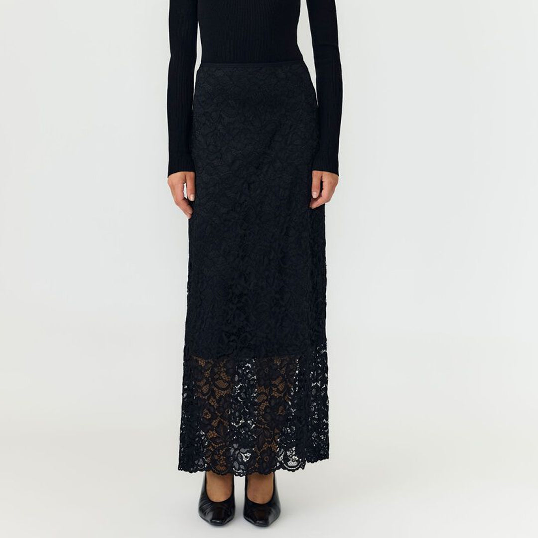 Fund Y.A.S YASLACEY HW LONG LACE SKIRT S. NOOS