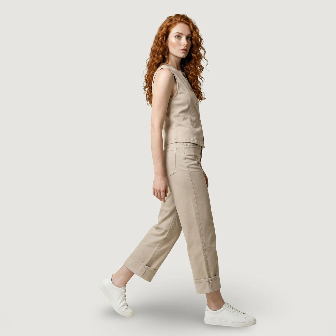 Pantallona ONLY ONLEVERLY HW SLIM ST FOLD-UP PANT