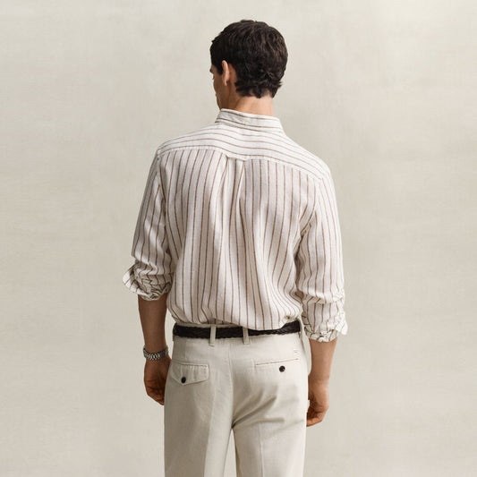 Këmishë Gant REG LINEN VISCOSE STRIPE SHIRT