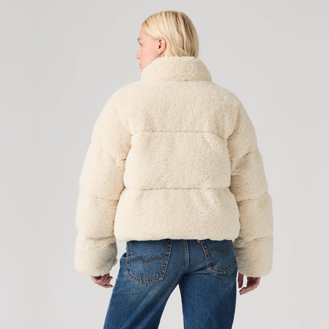 Jakne Levis BRYNN CROP PUFFER NOVELTY WHITE SWAN