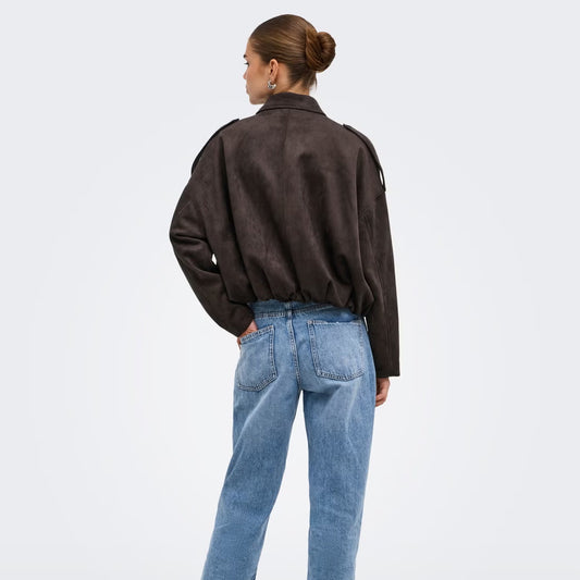 Jakne Only ONLMOON-STINA FAUX SUEDE BOMBER PNT NOO