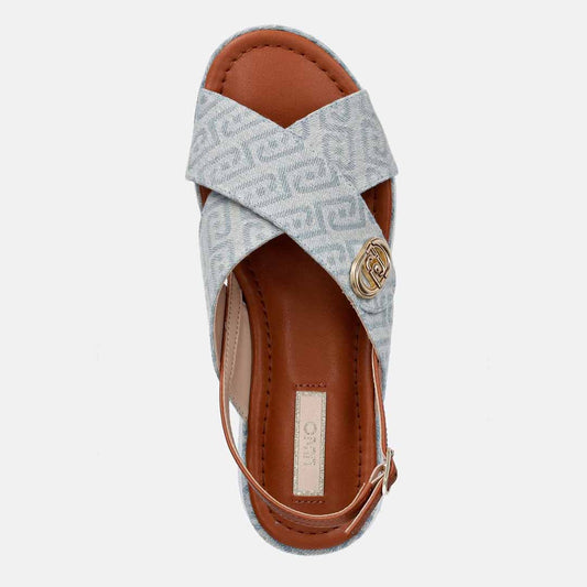 Sandale Liu Jo FLO 03 - SANDAL MONOGRAM DENIM LIGHT BLUE