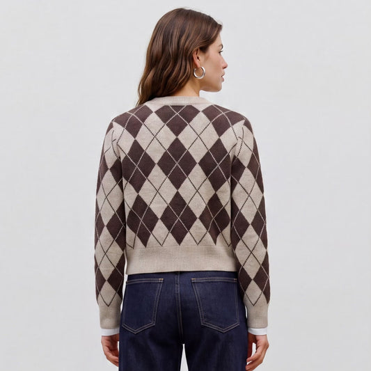 Xhemper Vero Moda VMHALO LS O-NECK ARGYLE CARDIGAN