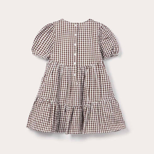 Fustan Blukids DRESS MARRONE/BIAN