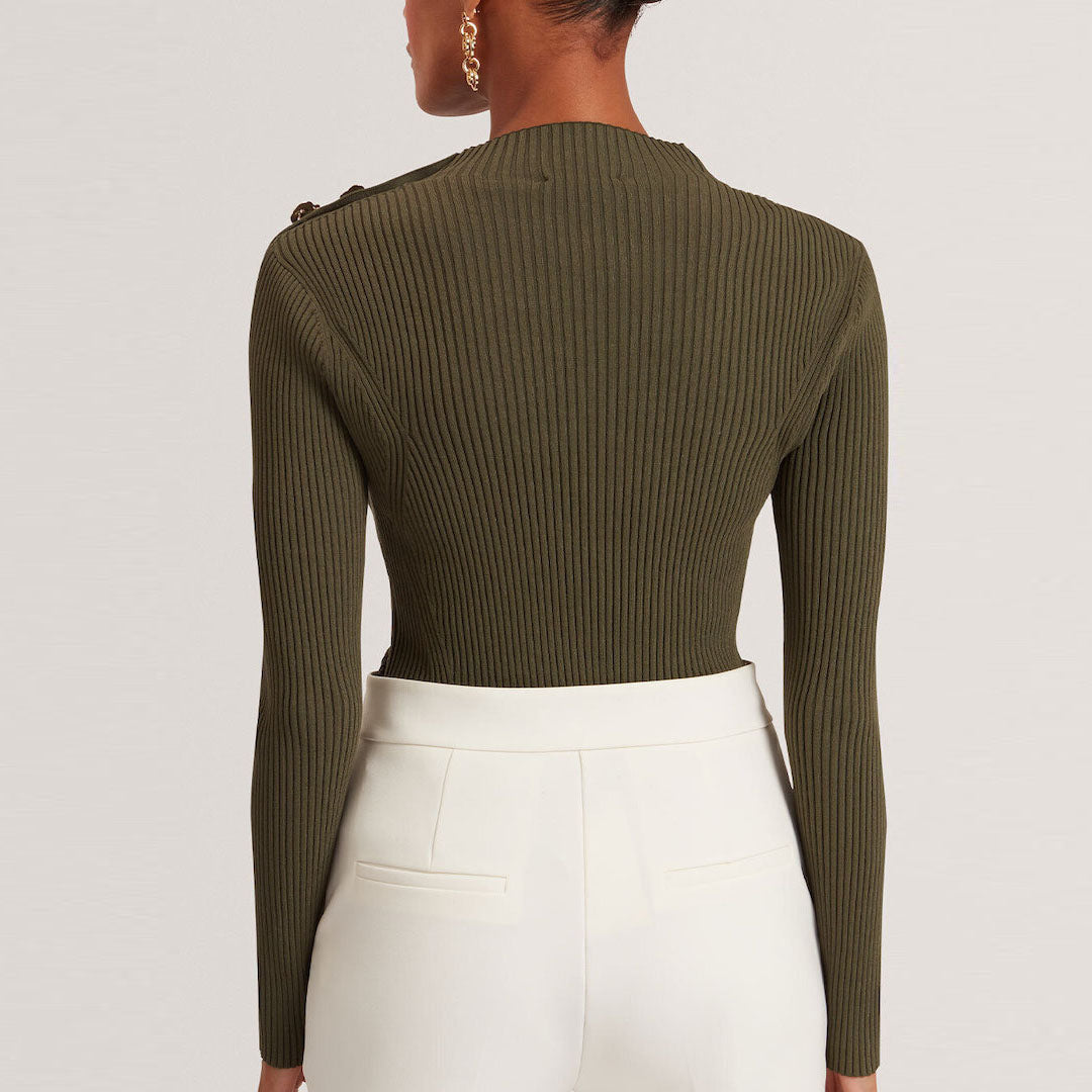 Bluzë TED BAKER Rose Button Detail Long Sleeve Kni