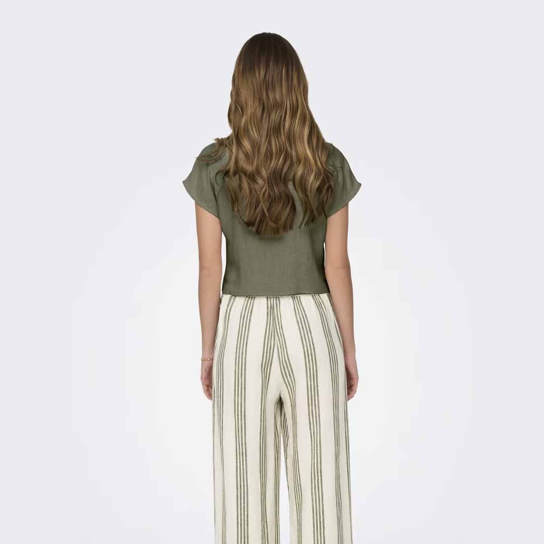 Maicë Only ONLSIESTA SS KNOT LIN BL SHIRT PNT NOOS