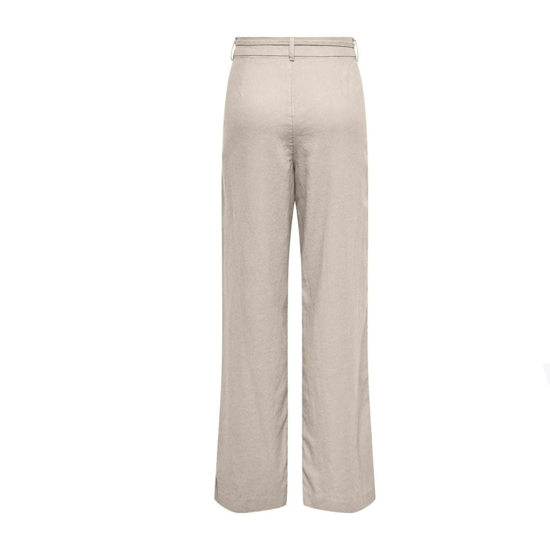 Pantallona Only ONLCARO MW LINEN BL STR BELT PANT
