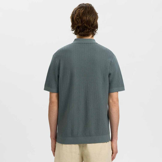 Maicë Selected SLMCRAN SS KNIT STRUCTURE ZIP POLO NOOS