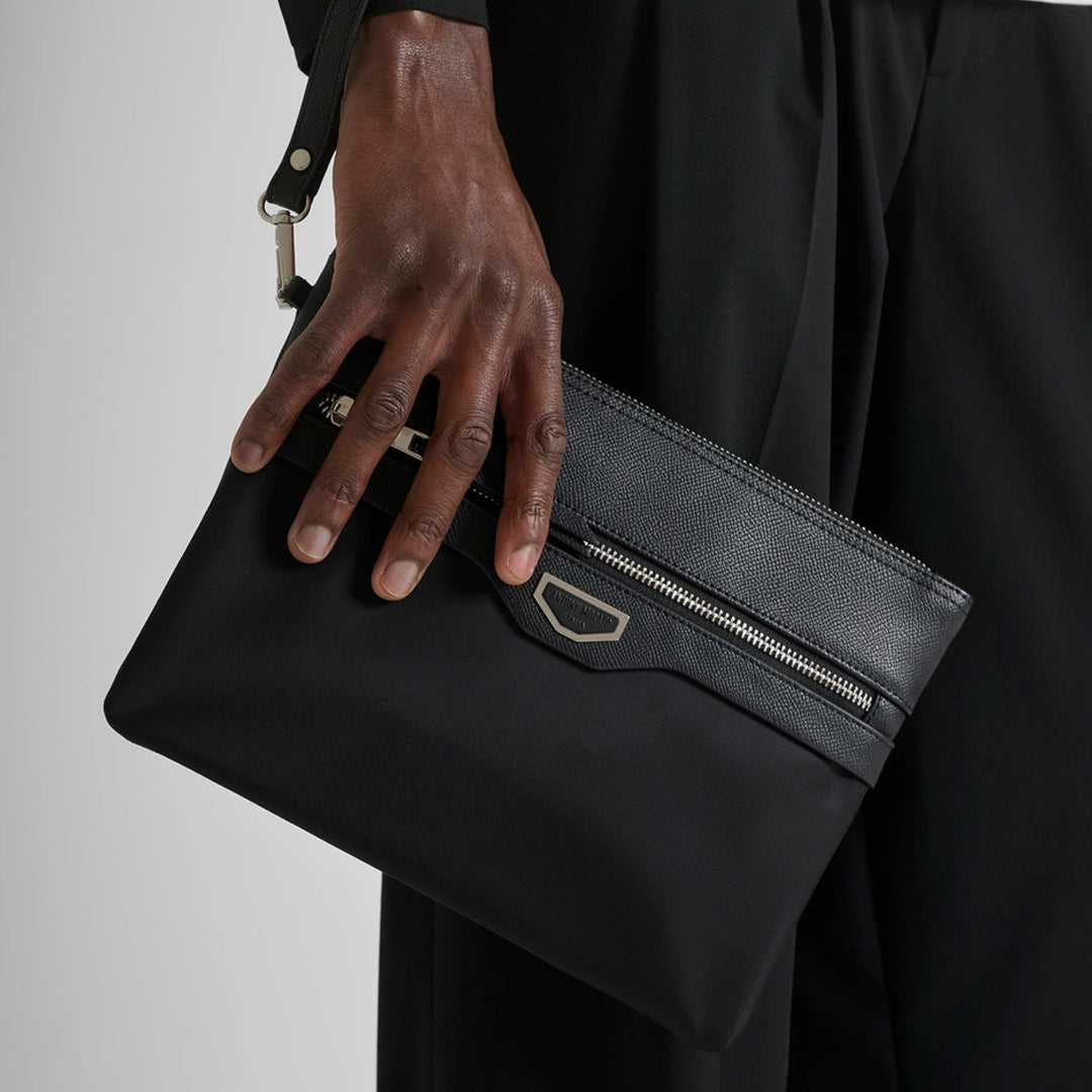 Qantë Antony Morato POUCH IN NYLON AND FAUX LEATHE
