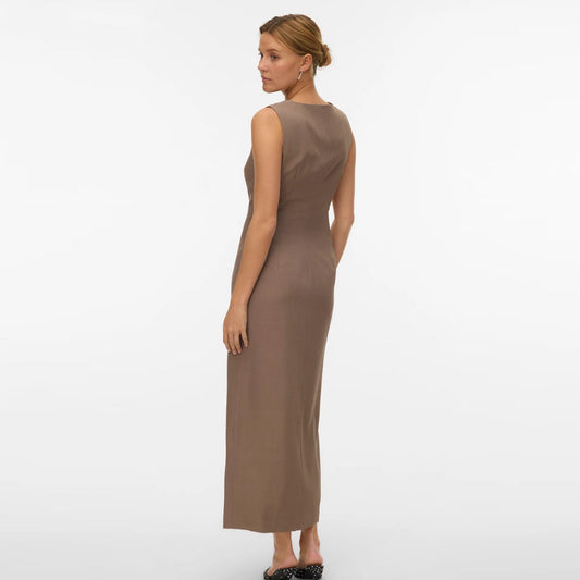 Fustan VERO MODA VMALESSIA SL LONG BUTTON DRESS