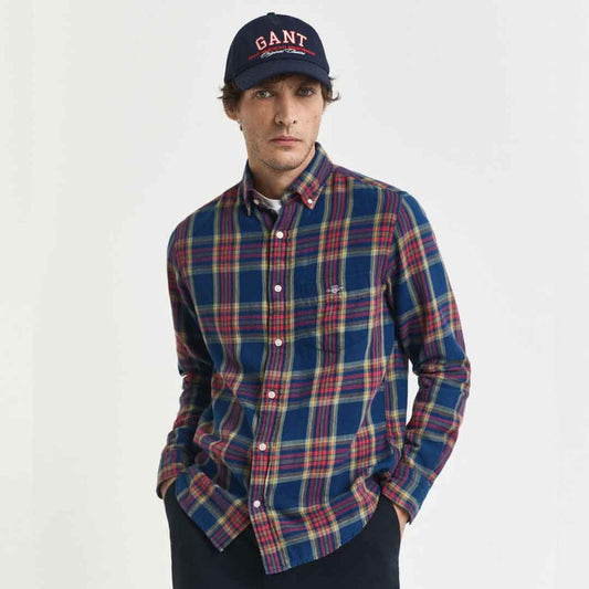 Këmishë GANT REG INDIGO TWILL CHECK SHIRT