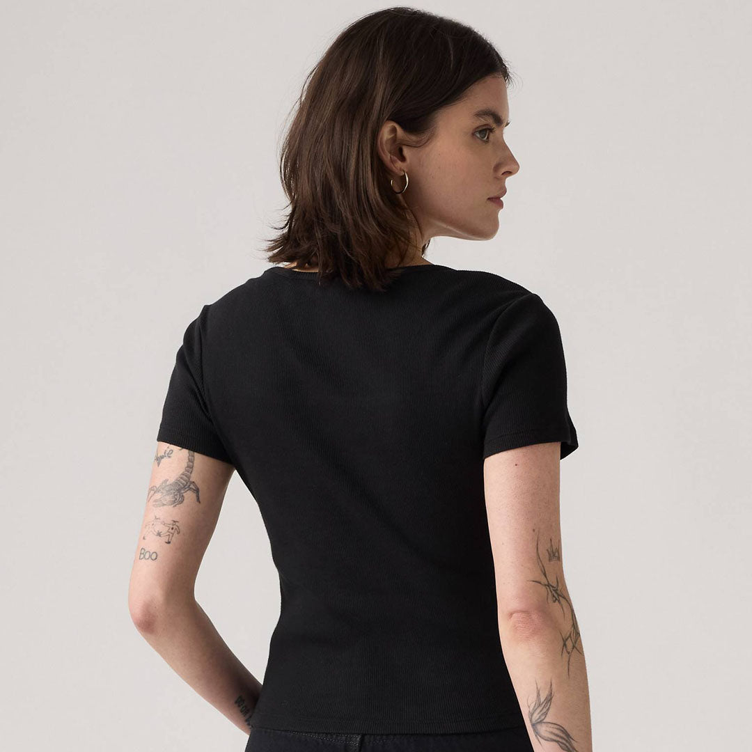 Maicë LEVIS ESSENTIAL SQRD NECK TEE ANTHRACITE NIG