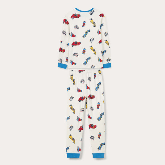Pizhame Blukids LONG PYJAMAS BLU/BIANCO