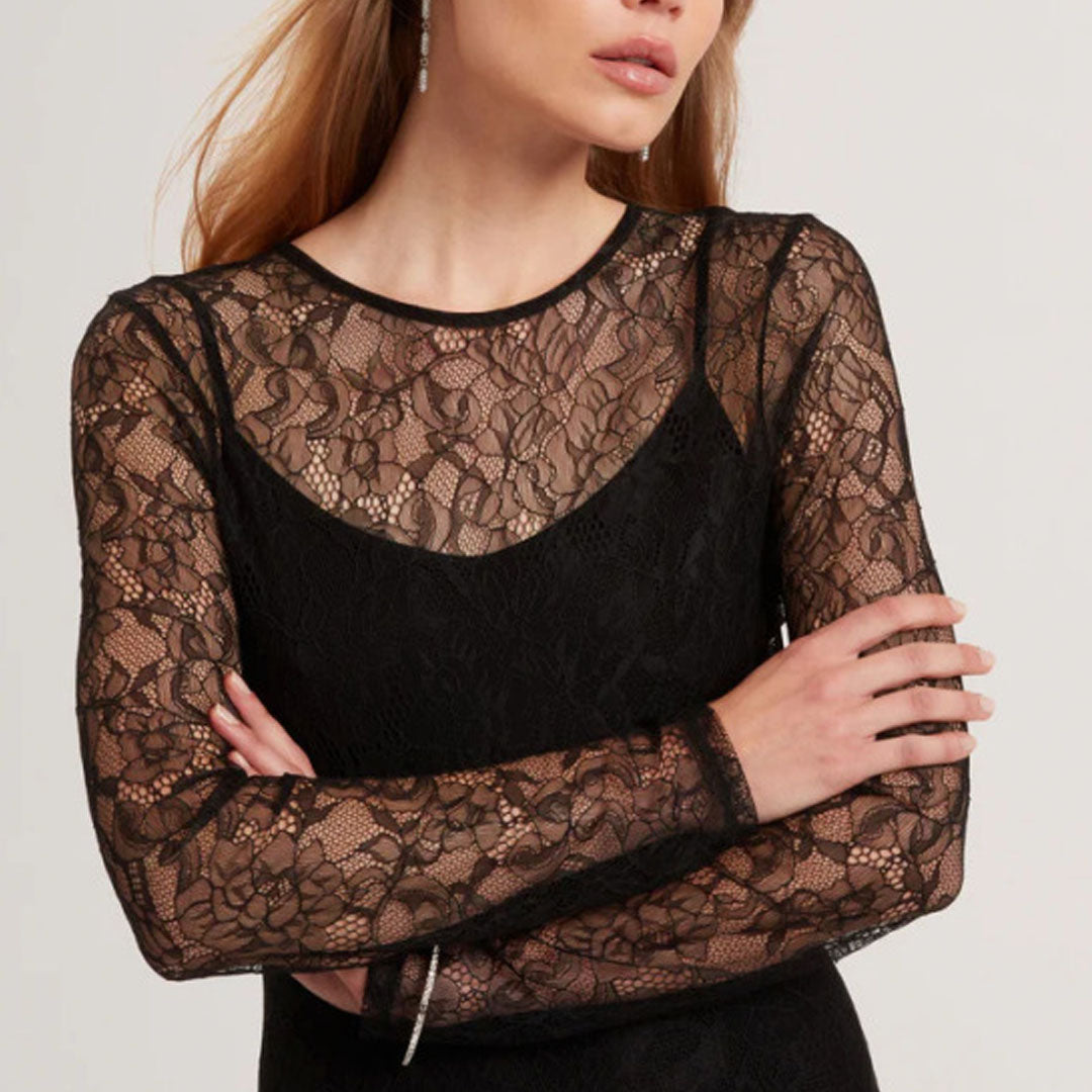 Fustan TED BAKER Long Sleeve Lace Maxi Dress