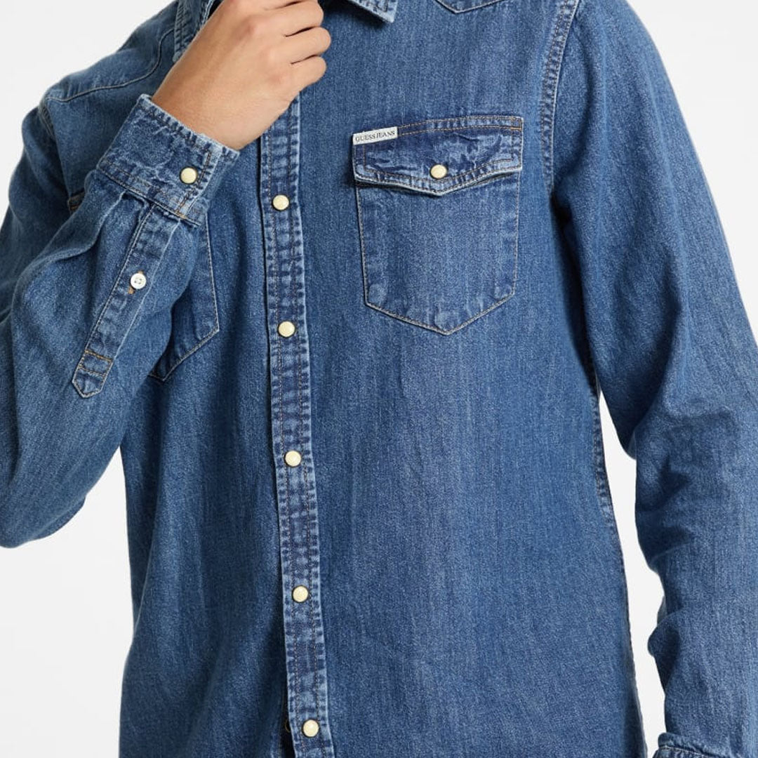Këmishë GUESS JEANS GJ SLIM LS DENIM SHIRT