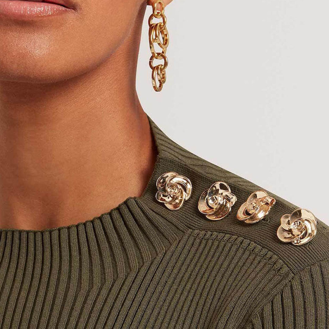 Bluzë TED BAKER Rose Button Detail Long Sleeve Kni