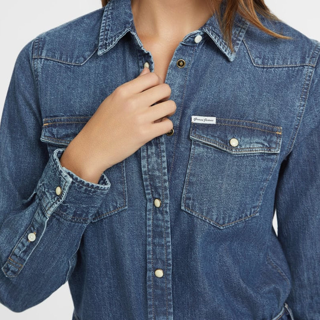 Këmishë GUESS JEANS GJ SLIM LS DENIM SHIRT