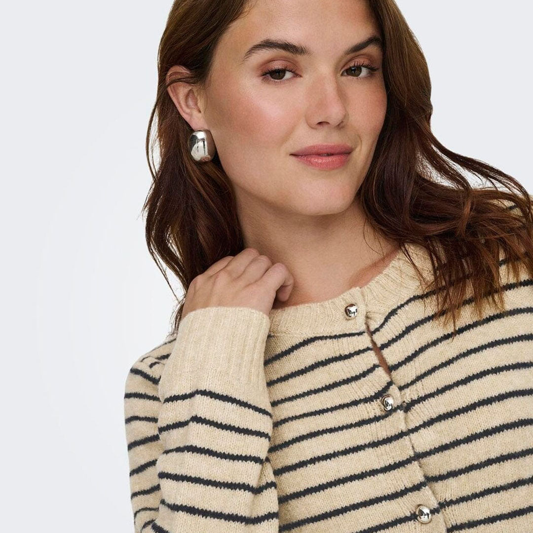Xhemper ONLY ONLCHESTER LIFE LS STRIPE CARDI CC KN