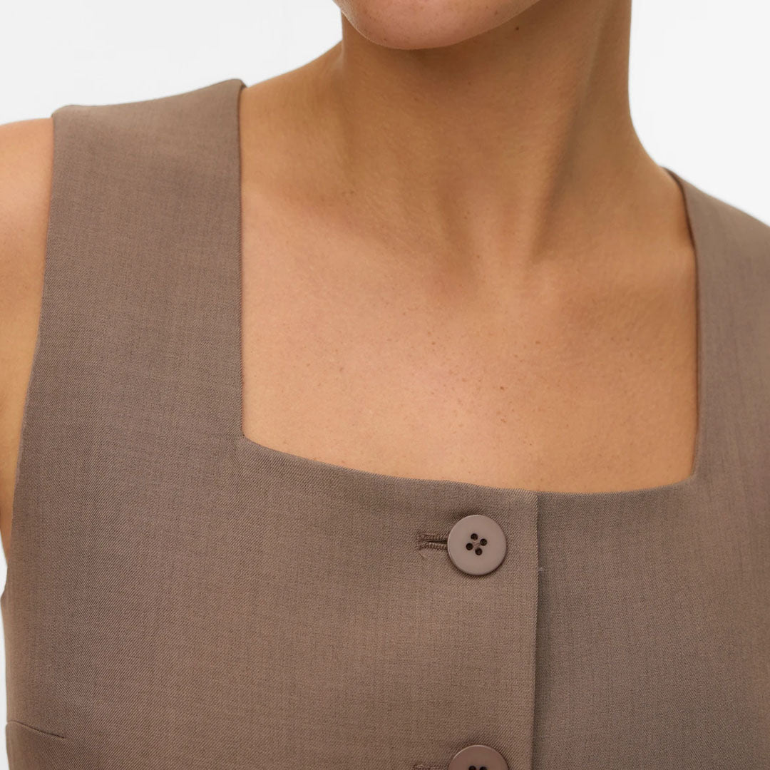 Fustan VERO MODA VMALESSIA SL LONG BUTTON DRESS