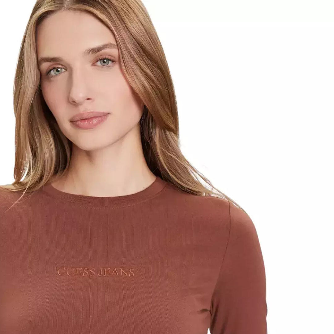 Bluzë GUESS JEANS GJ LS CN SLIM LOGO EMB TEE