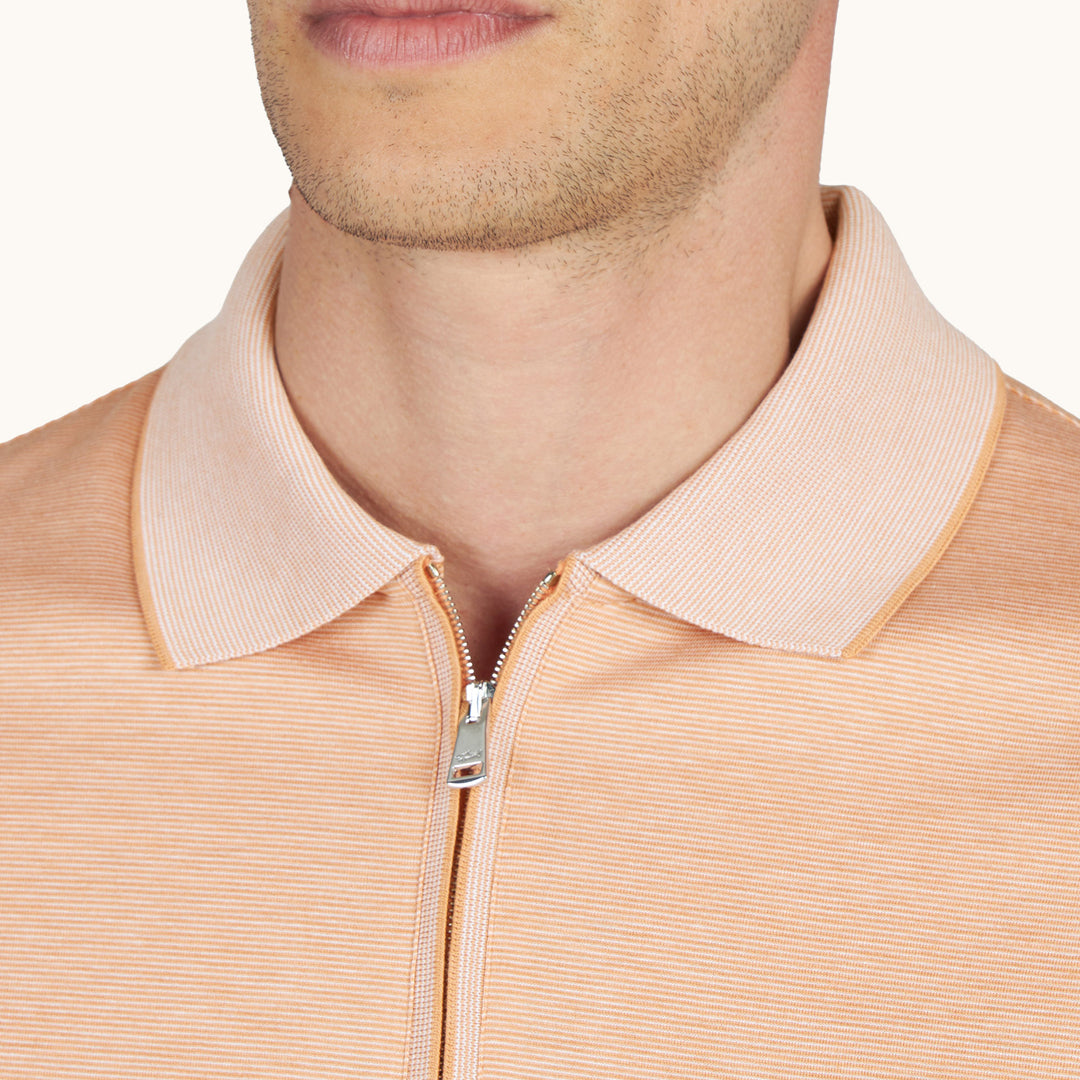 Maicë Paul & Shark COTTON SILK ZIP POLO SHIRT
