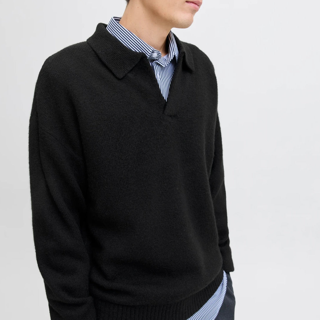 Bluzë JACK & JONES JJSOHO OLLIE KNIT SPLIT NECK LN