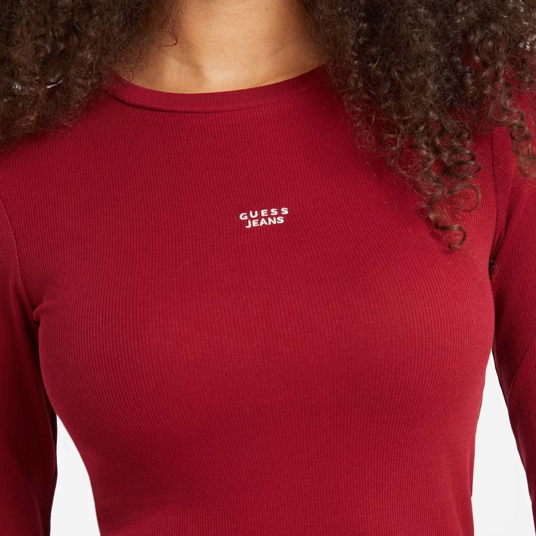 Bluzë GUESS JEANS GJ LS CN EMBRO SLIM TOP
