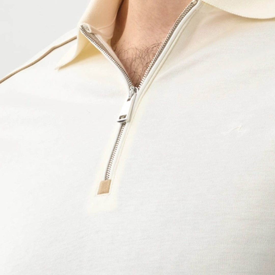 Maicë Paul & Shark MENS KNITTED COTTON ZIPPED POLO