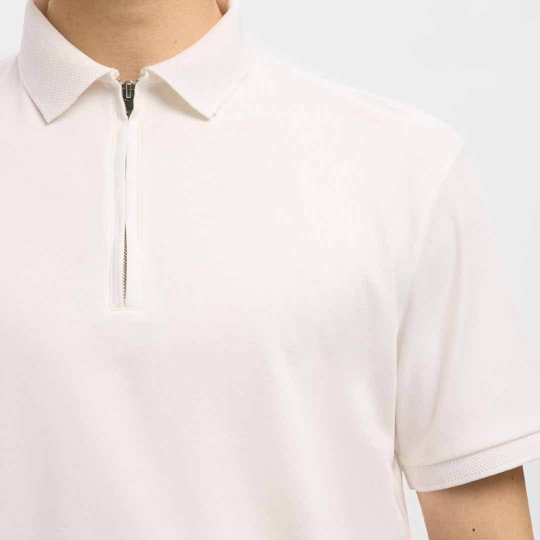 Maicë Selected SLMFAVE ZIP SS POLO NOOS