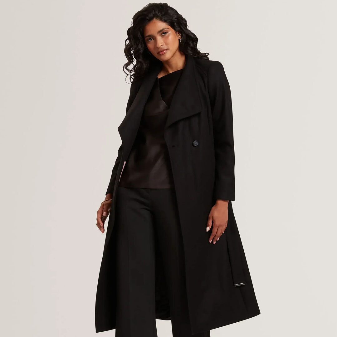Palltë TED BAKER Long Length Belted Wool Wrap Coat