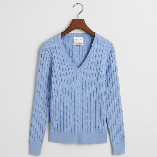 Xhemper GANT STRETCH COTTON CABLE V-NECK