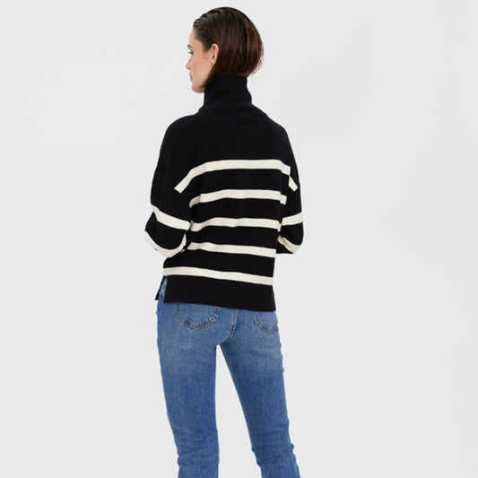 Bluzë VERO MODA VMSABA STRIPE LS HIGHNECK BLOUSE G