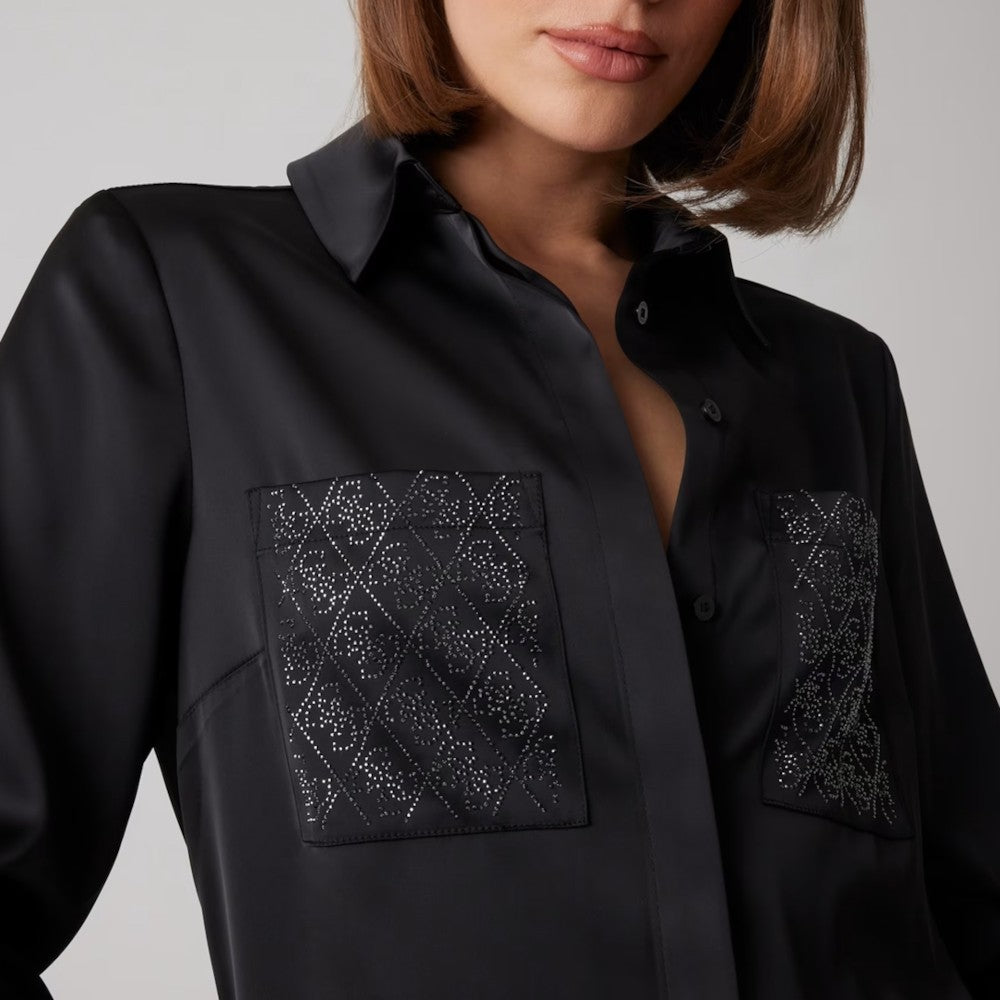 Këmishë Guess W5RH40WFQC2 JBLK