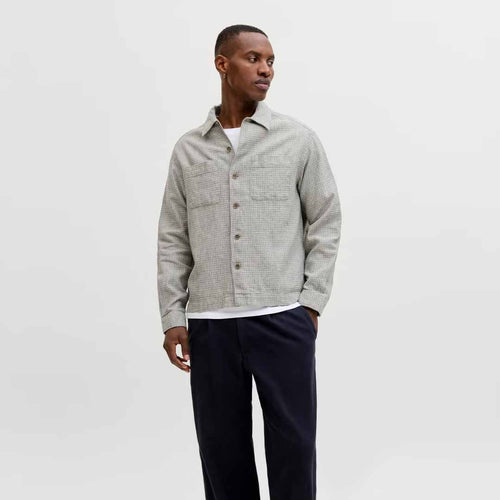 Këmishë Jack & Jones JPRBLAMATT LINEN BLEND L/S OVERSHIRT SN