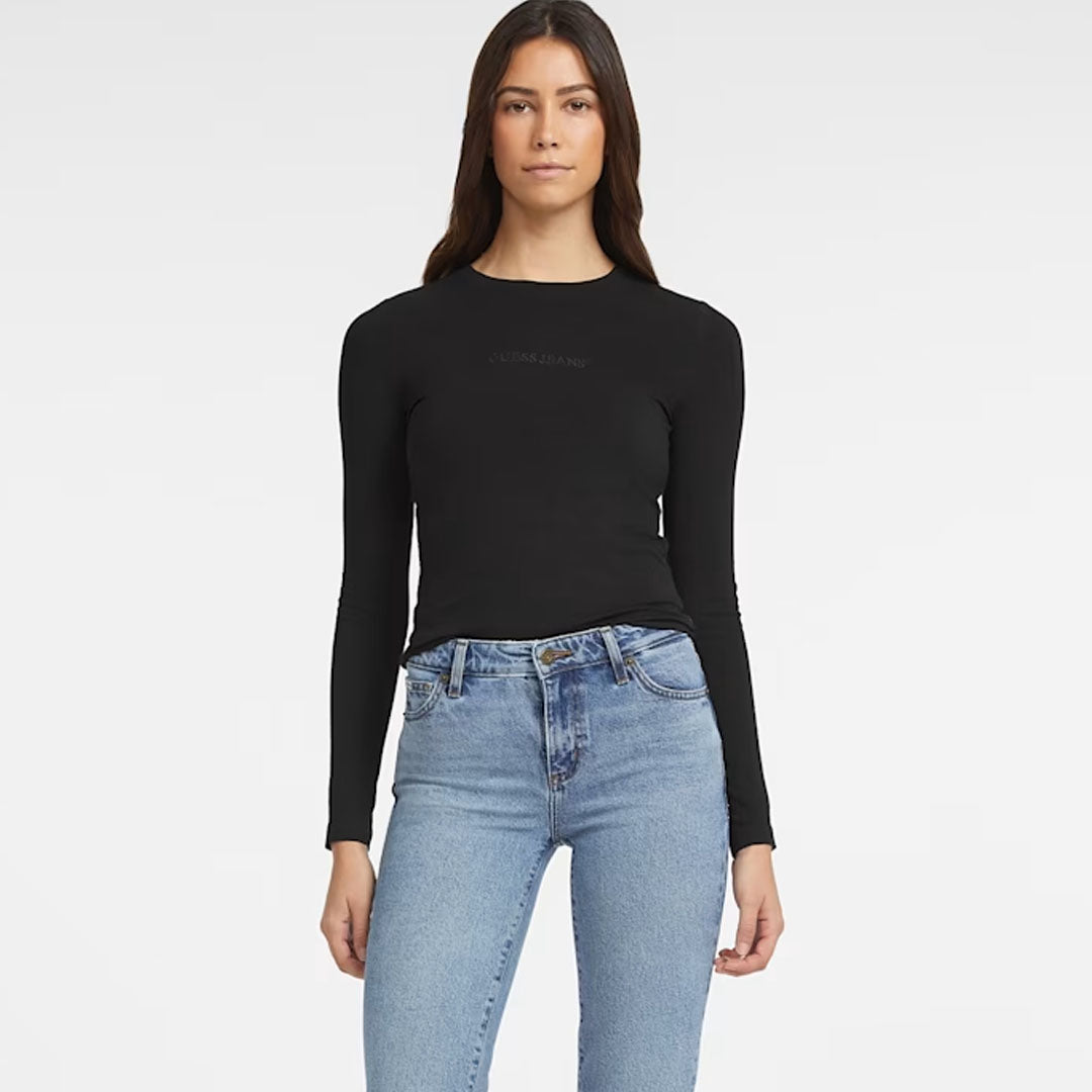 Bluzë GUESS JEANS GJ LS CN SLIM LOGO EMB TEE