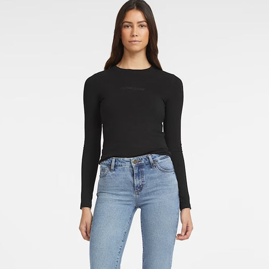 Bluzë GUESS JEANS GJ LS CN SLIM LOGO EMB TEE