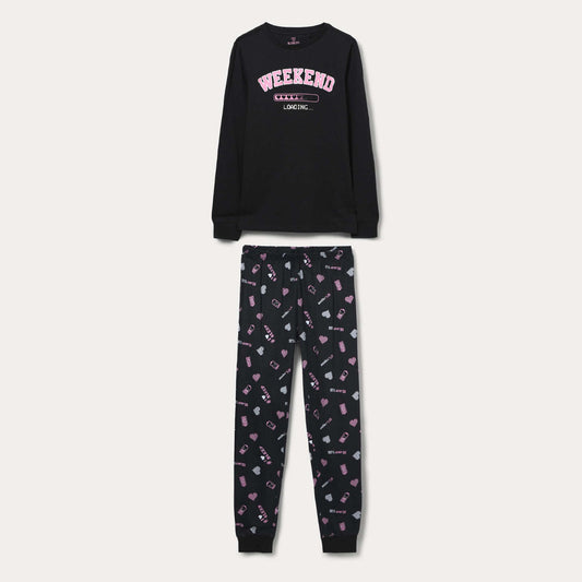 Pizhame Blukids LONG PYJAMA  OBSIDIAN