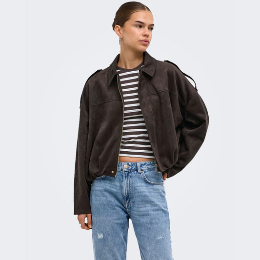 Jakne Only ONLMOON-STINA FAUX SUEDE BOMBER PNT NOO