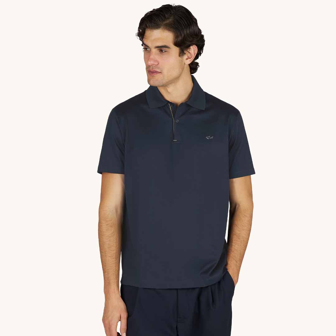 Maicë Paul & Shark MEN'S KNITTED COTTON POLO SHIRT