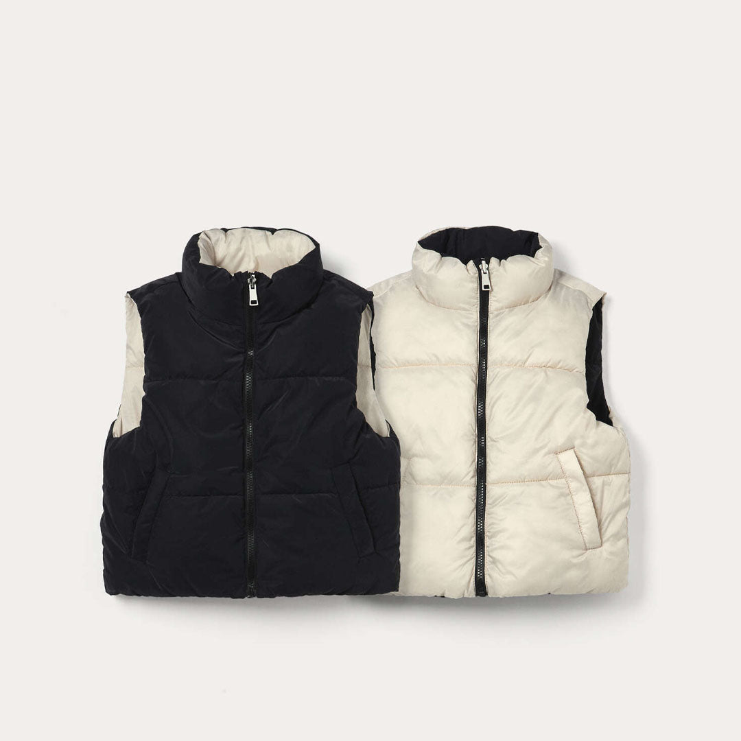 Jelek Blukids GILET REVERS PANNA/NERO